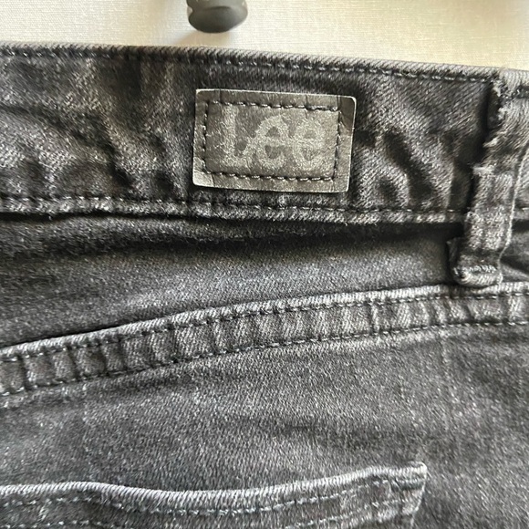 Lee High rise relaxed fit straight leg denim jean Black Sz 12 tall - Picture 7 of 14